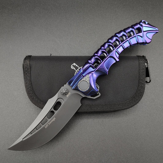 ADV Tactical Scavenger Integral Titanium Handle Purple anodized 1