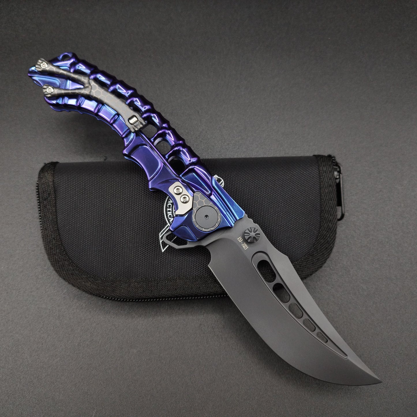 ADV Tactical Scavenger Integral Titanium Handle Purple anodized 2