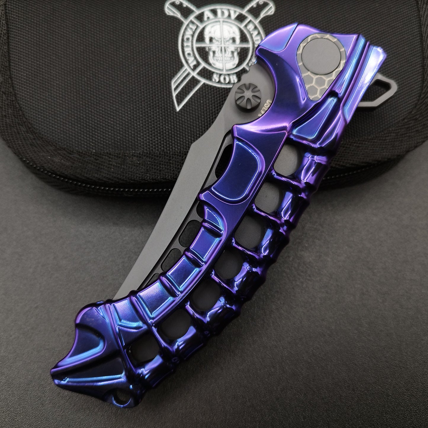 ADV Tactical Scavenger Integral Titanium Handle Purple anodized 3