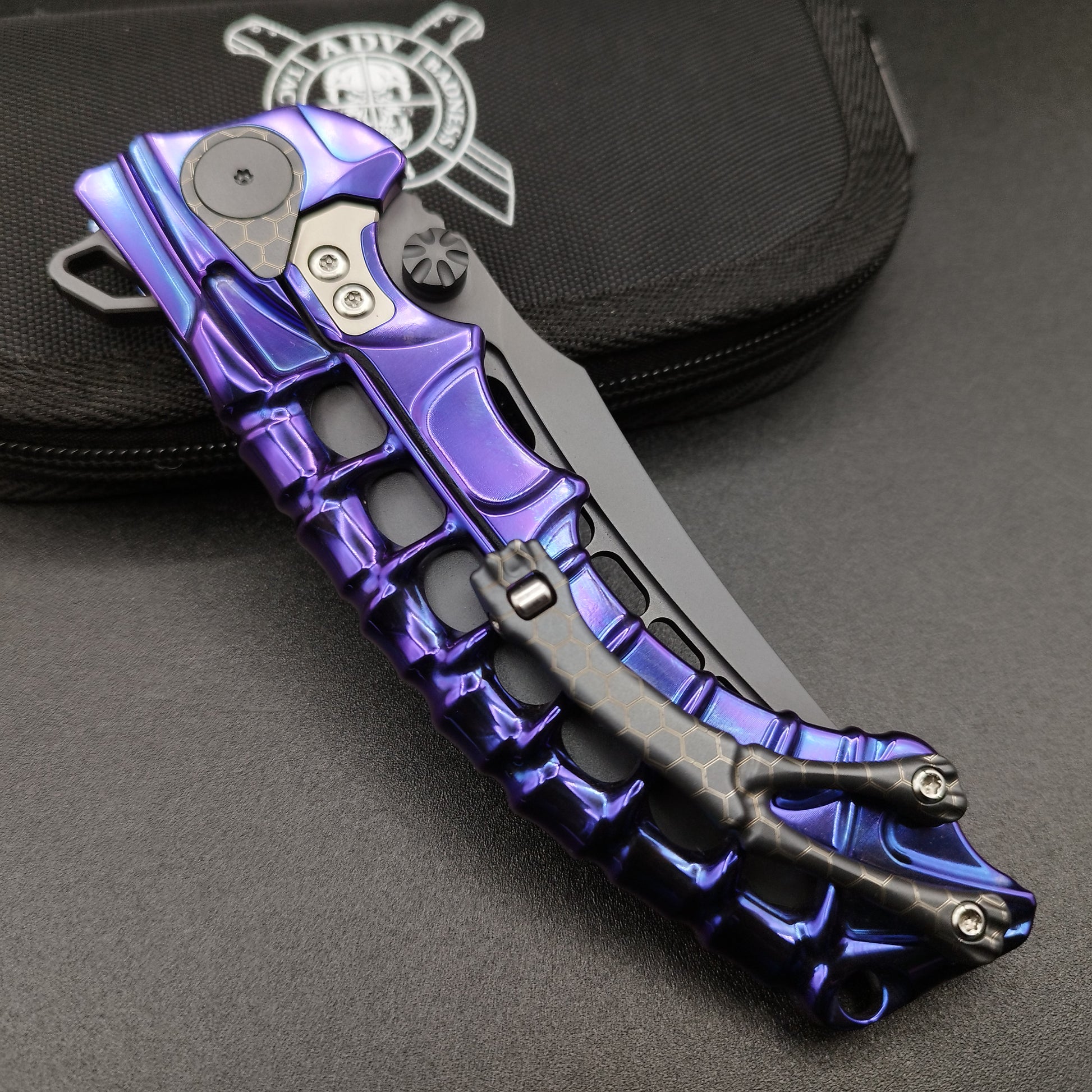 ADV Tactical Scavenger Integral Titanium Handle Purple anodized 4