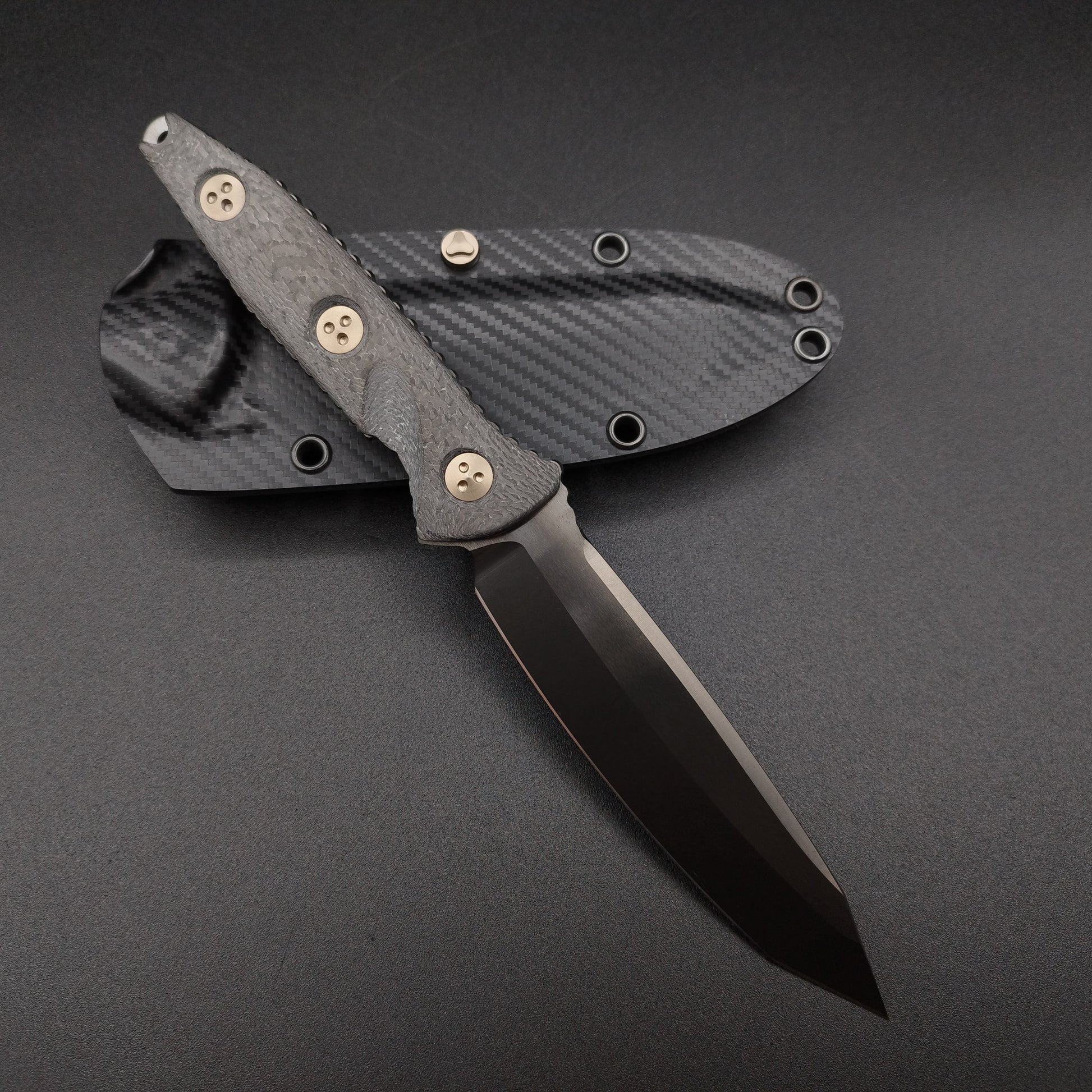 Microtech Knives Socom Alpha T/E Black DLC CF carbon fiber 5