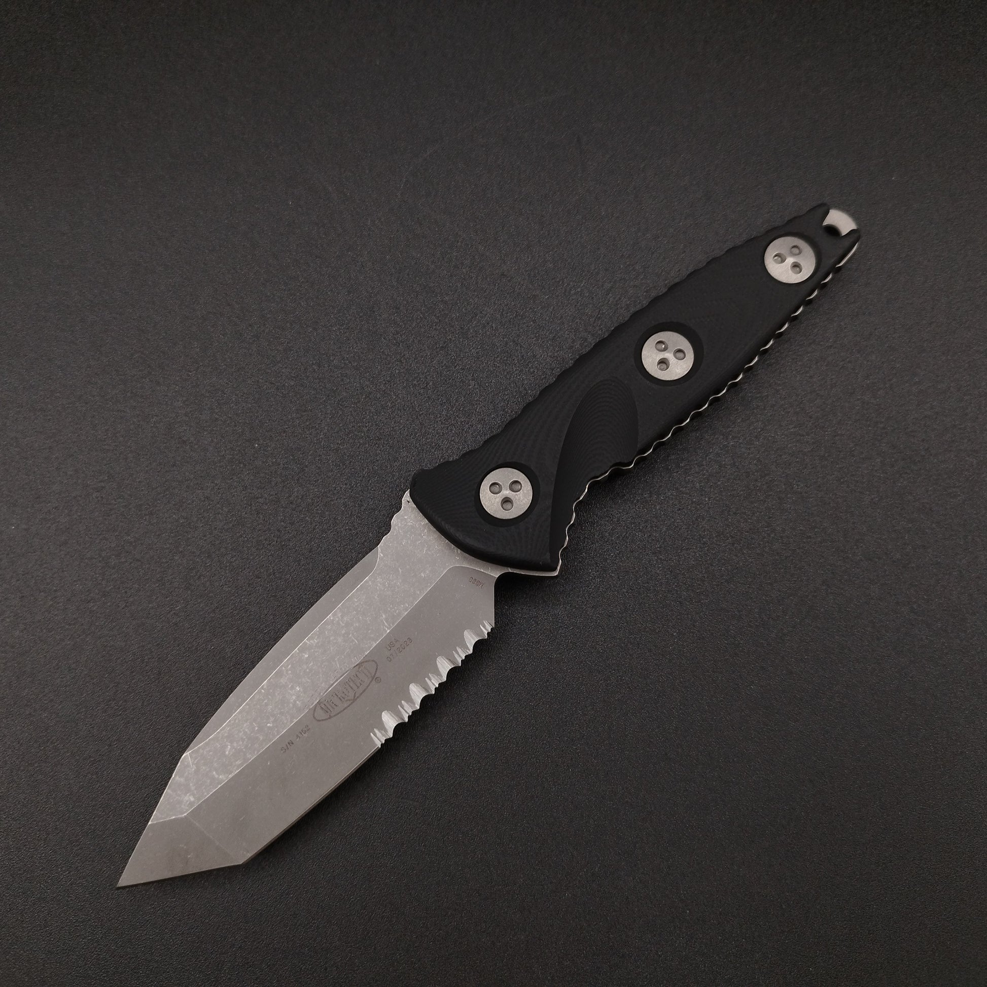 Microtech Knives Socom Alpha Mini T/E apocalyptic finish serrated EDC Messer 1