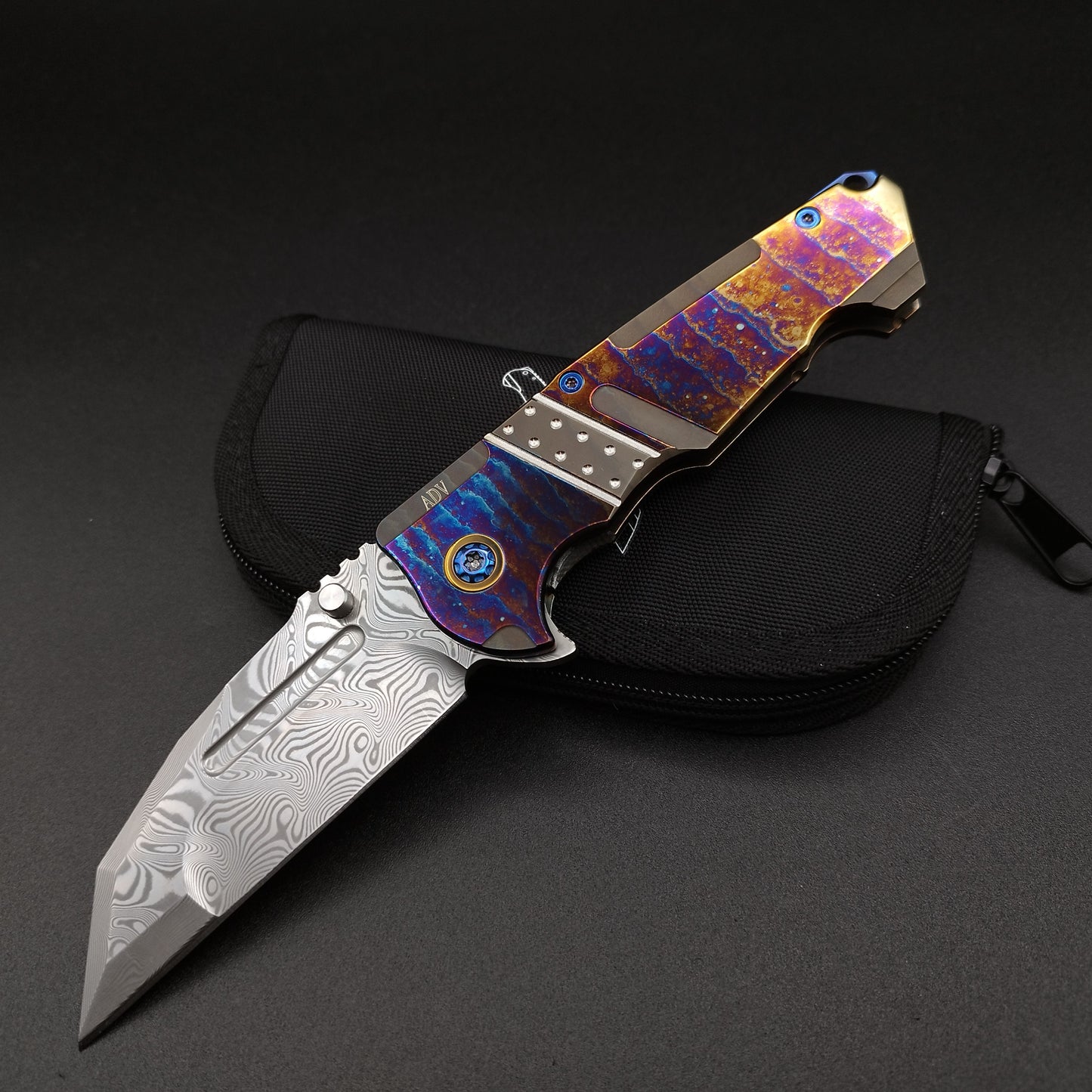 ADV Invader Custom, Acid rain finish, Damascus blade