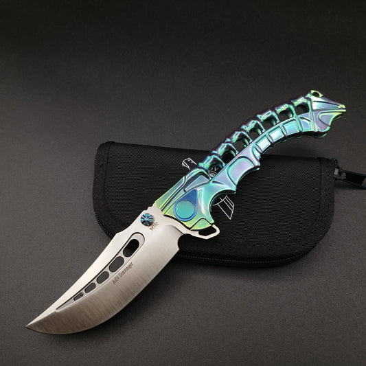 ADV Scavenger, Integral Titanium Handle, Purple and Green 1