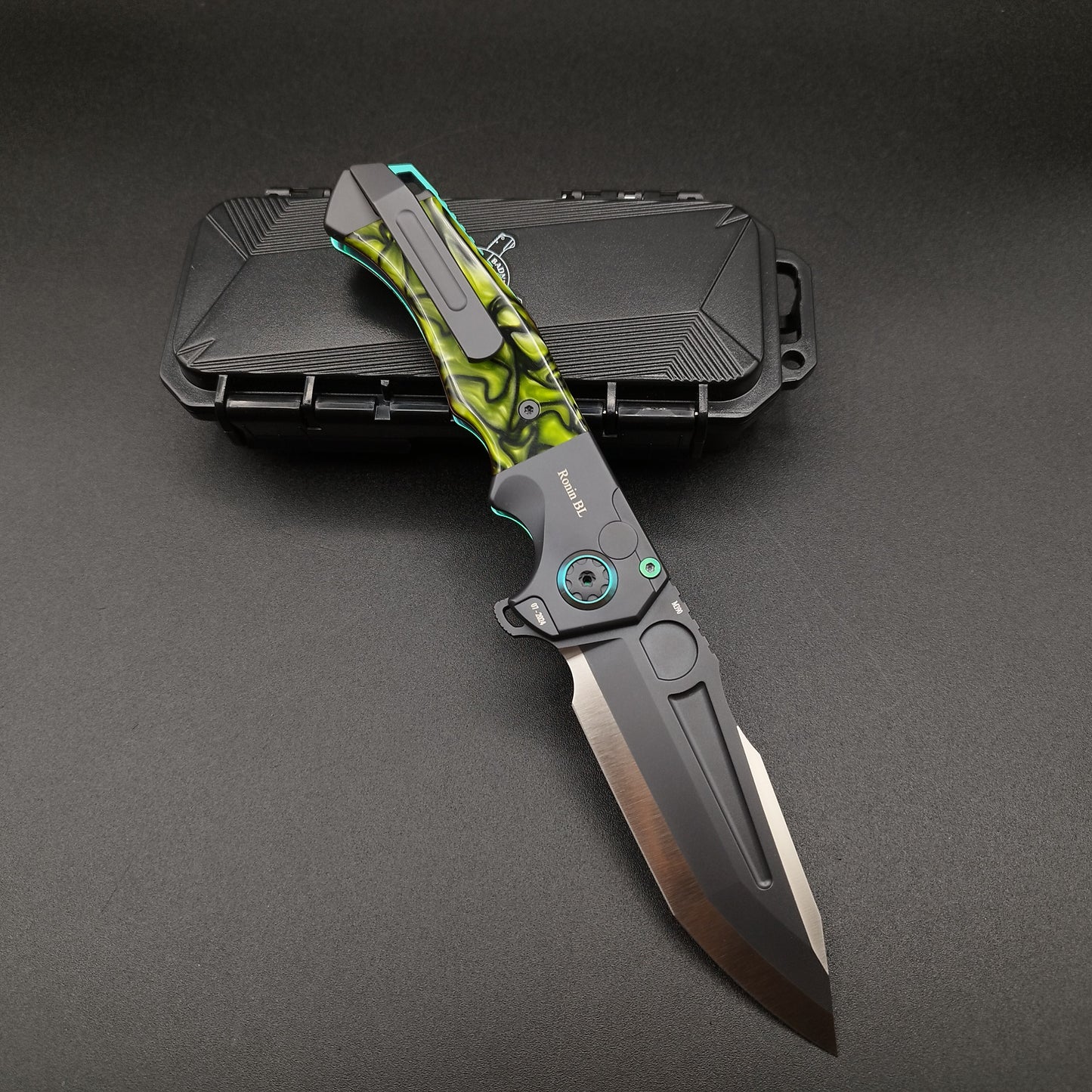 ADV Ronin Kalgard Titan Green Kirinite, anodized hardware, S35VN 2