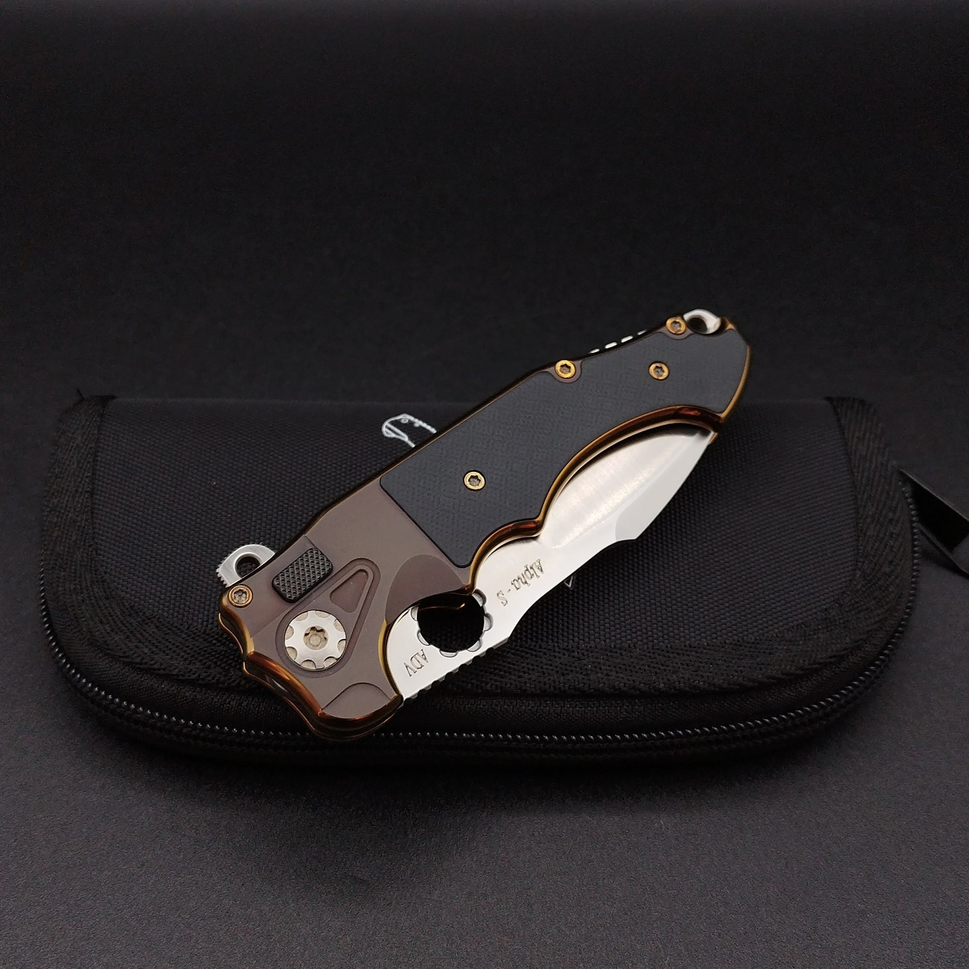 ADV Mini Alpha-S Bronze Gold, Black G-10 3