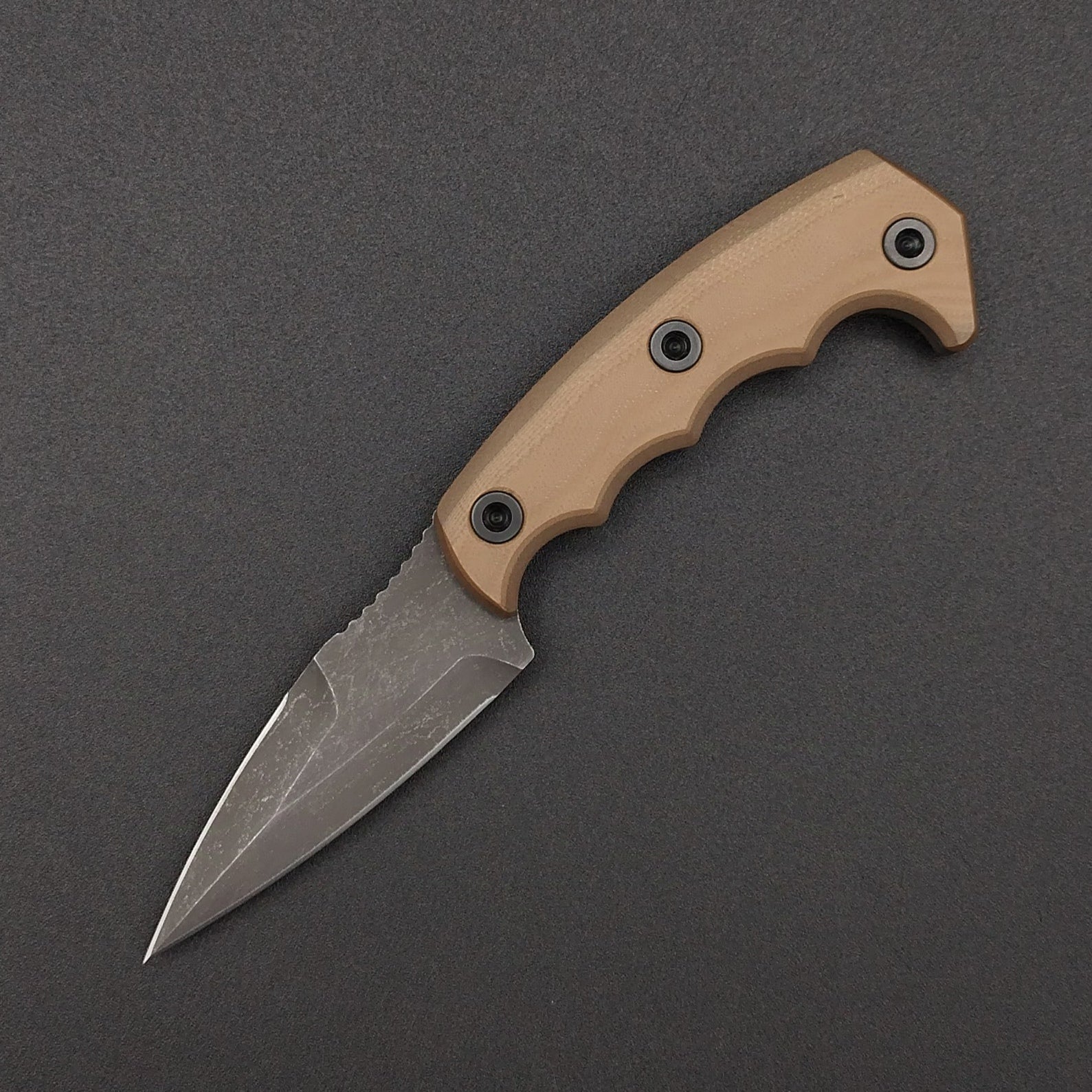 Half Face Blades HUMINT Dagger Coyote over Brown G10 2