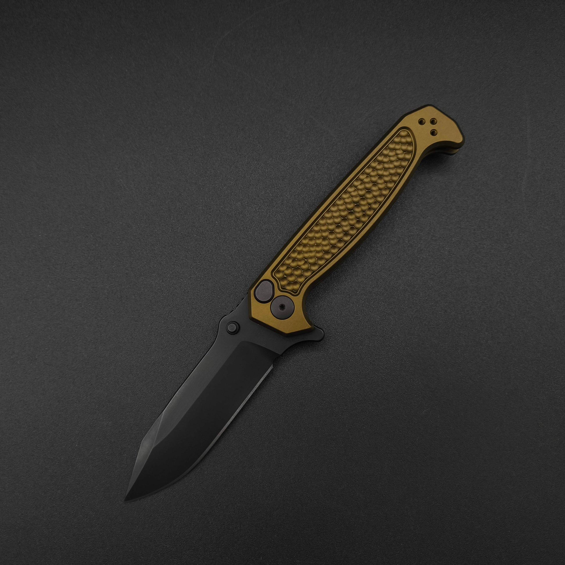 Half Face Blades Disaster Folder, Anodized OD Green, nitride black blade 2