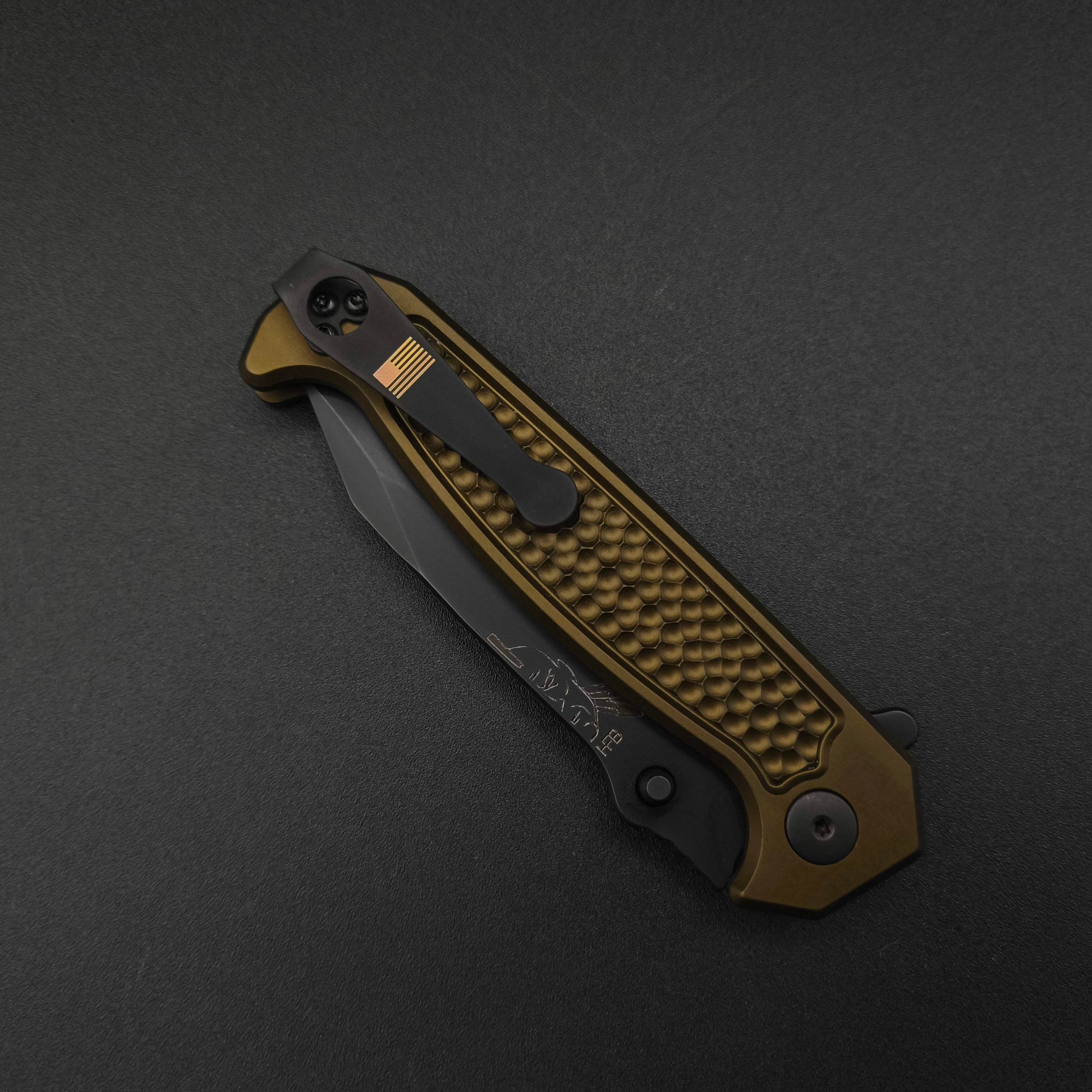 Half Face Blades Disaster Folder, Anodized OD Green, nitride black blade 4