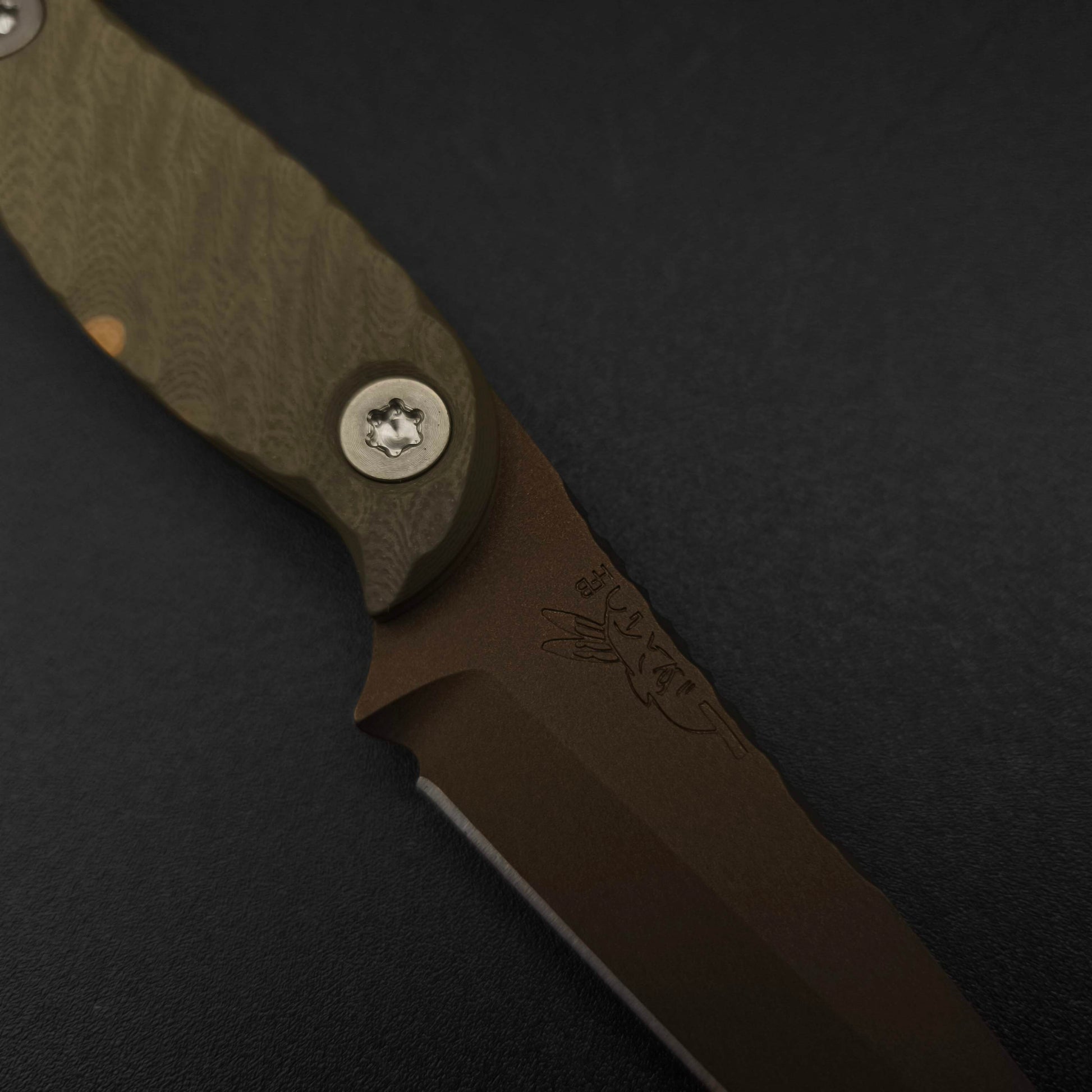 Half Face Blades Congressman OD Green and Coyote G10, Midnight Bronze cerakote 3