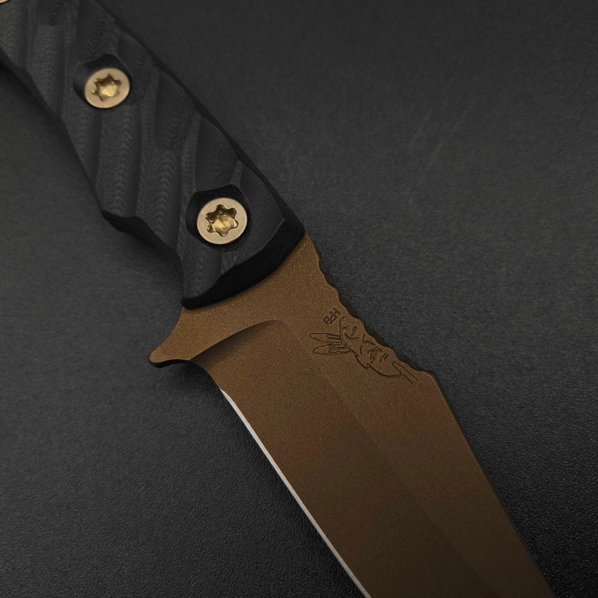 Half Face Blades Tosahwi Black G10 Midnight Bronze Cerakote 3