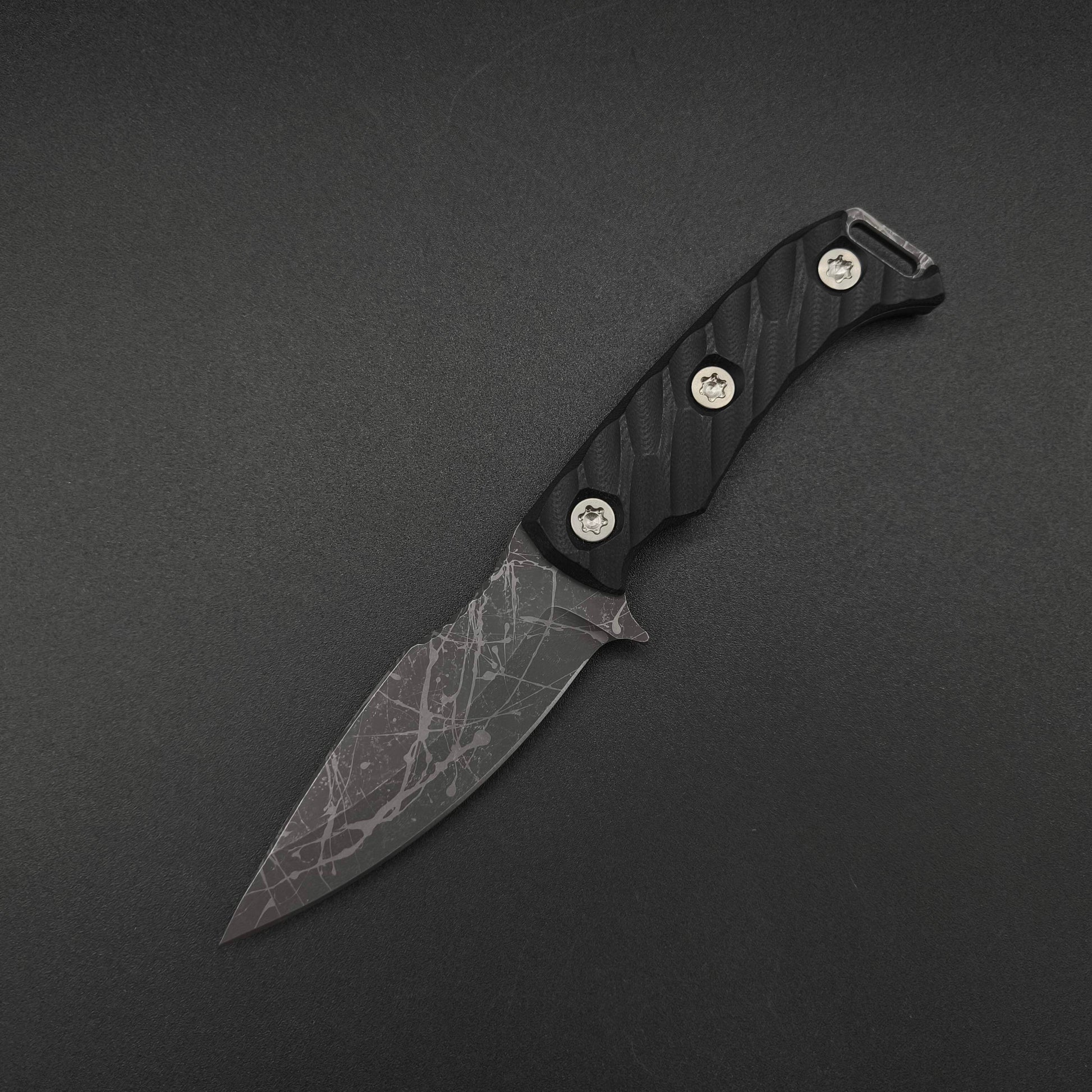 Half Face Blades Ishi Black G10 Acid Splash 2