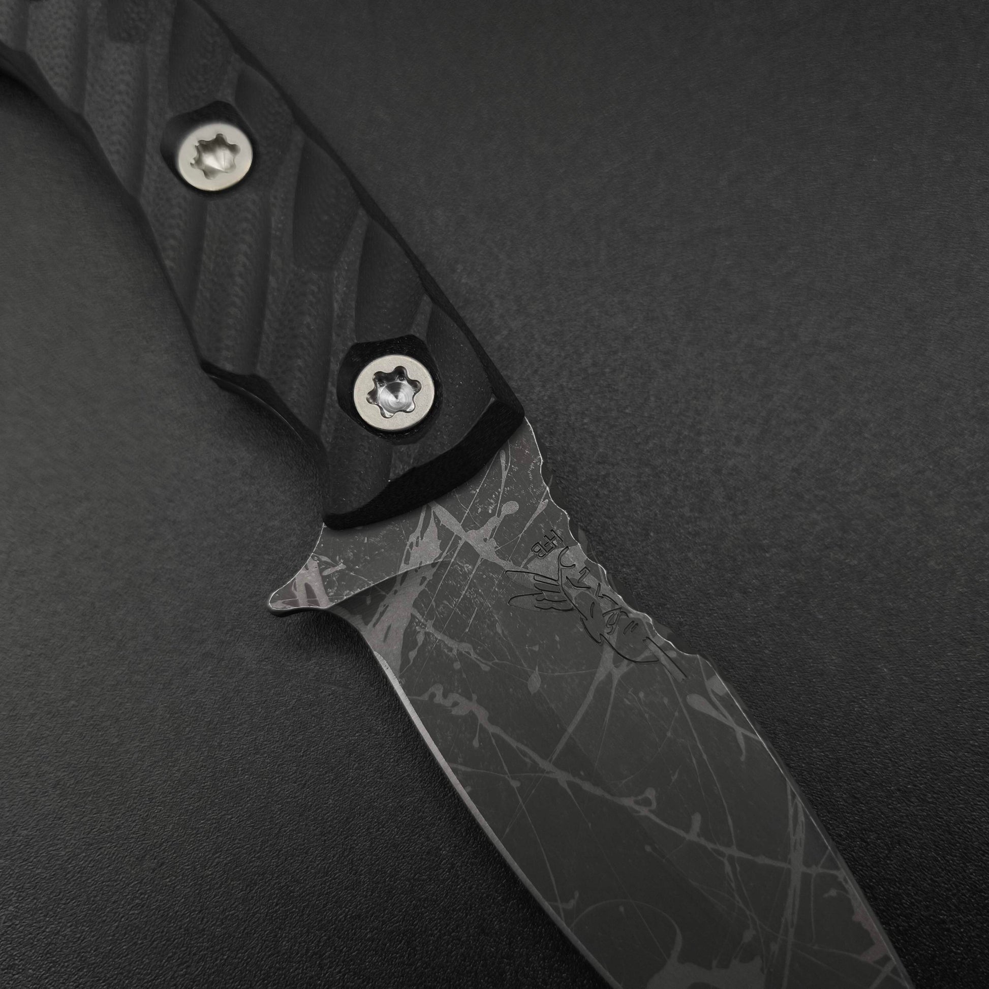 Half Face Blades Ishi Black G10 Acid Splash 3