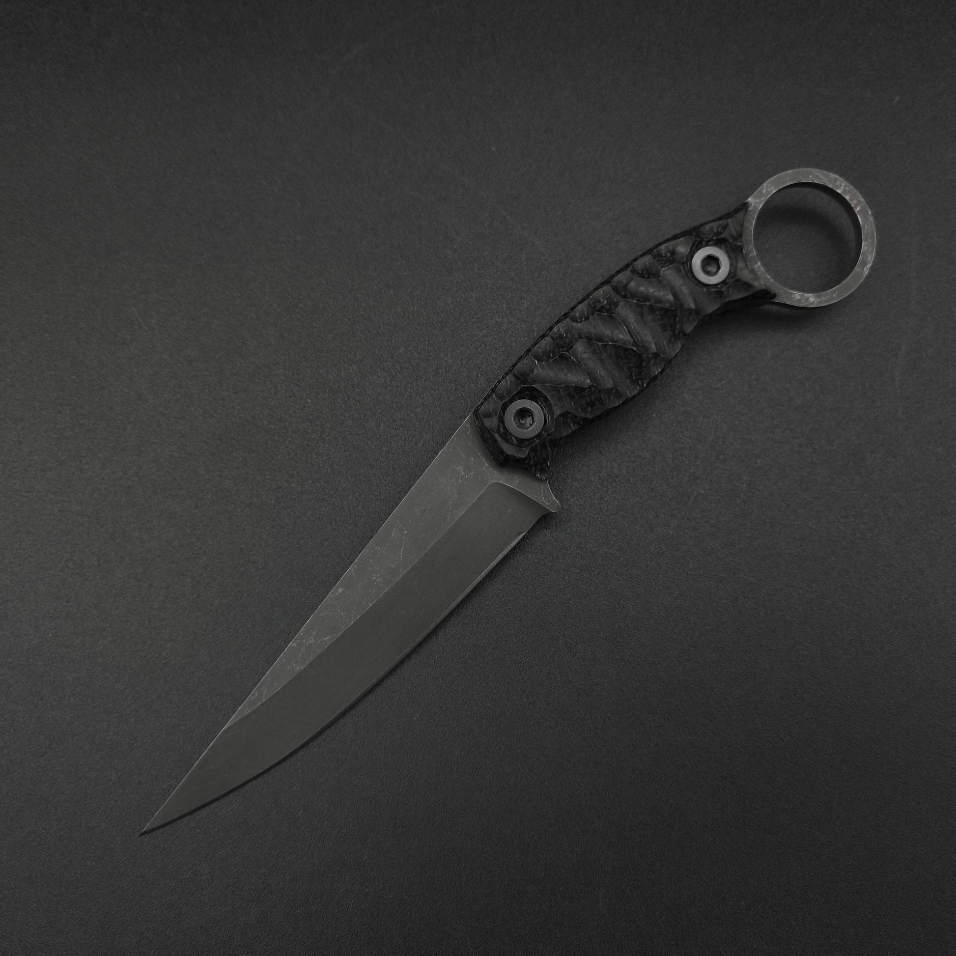Half Face Blades Osoraku Black Burlap Micarta, stonewashed 2