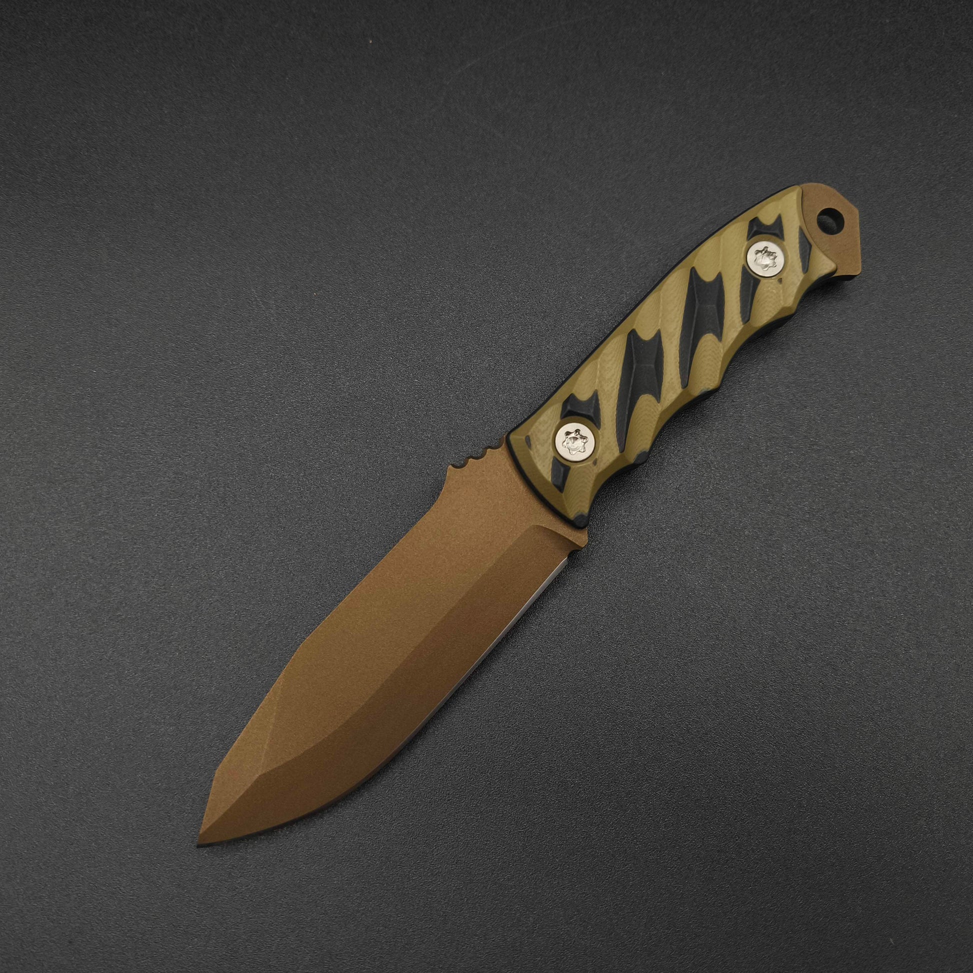 Half Face Blades Disaster Jr Black and OD Green G10, Midnight Bronze cerakote 2