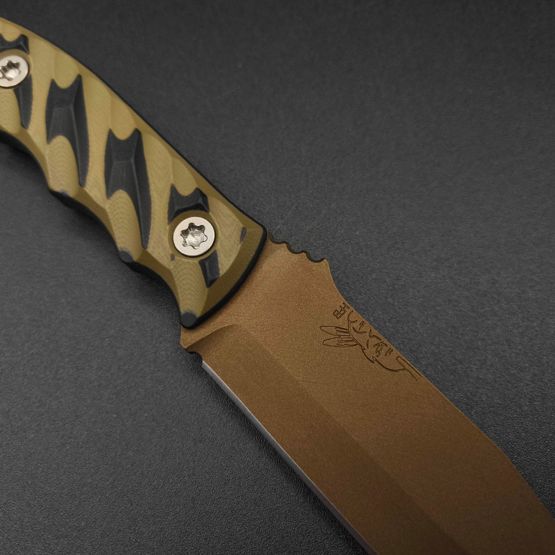 Half Face Blades Disaster Jr Black and OD Green G10, Midnight Bronze cerakote 3