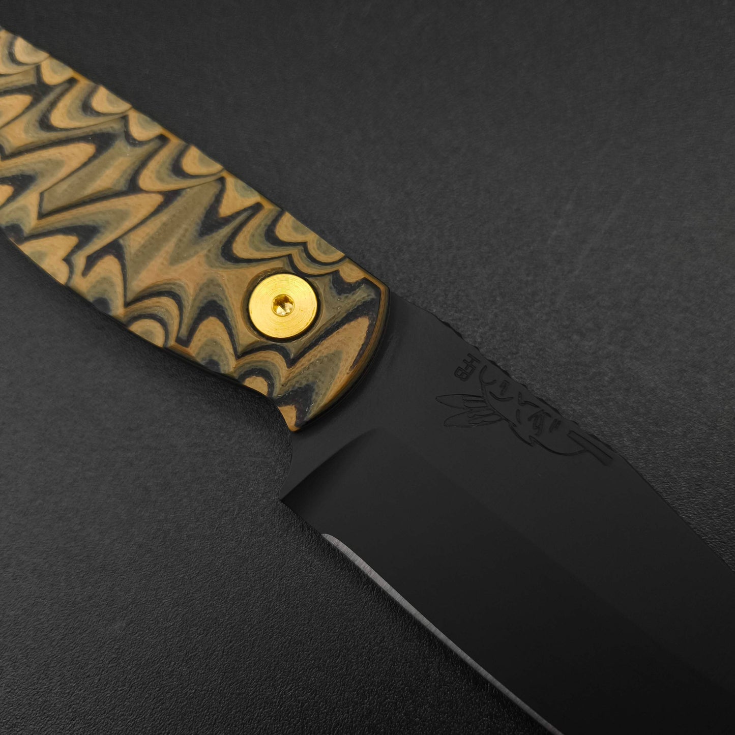 Half Face Blades Crow Scalper Camo G10, Armor Black Cerakote 3