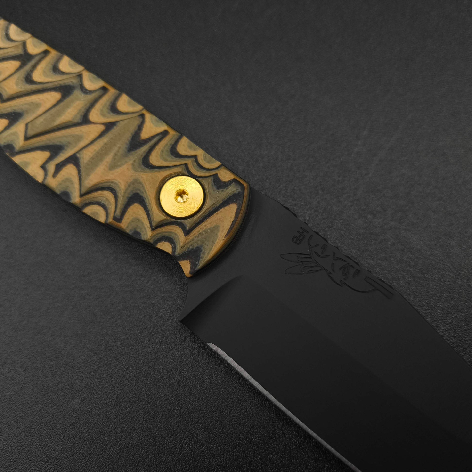 Half Face Blades Crow Scalper Camo G10, Armor Black Cerakote 3