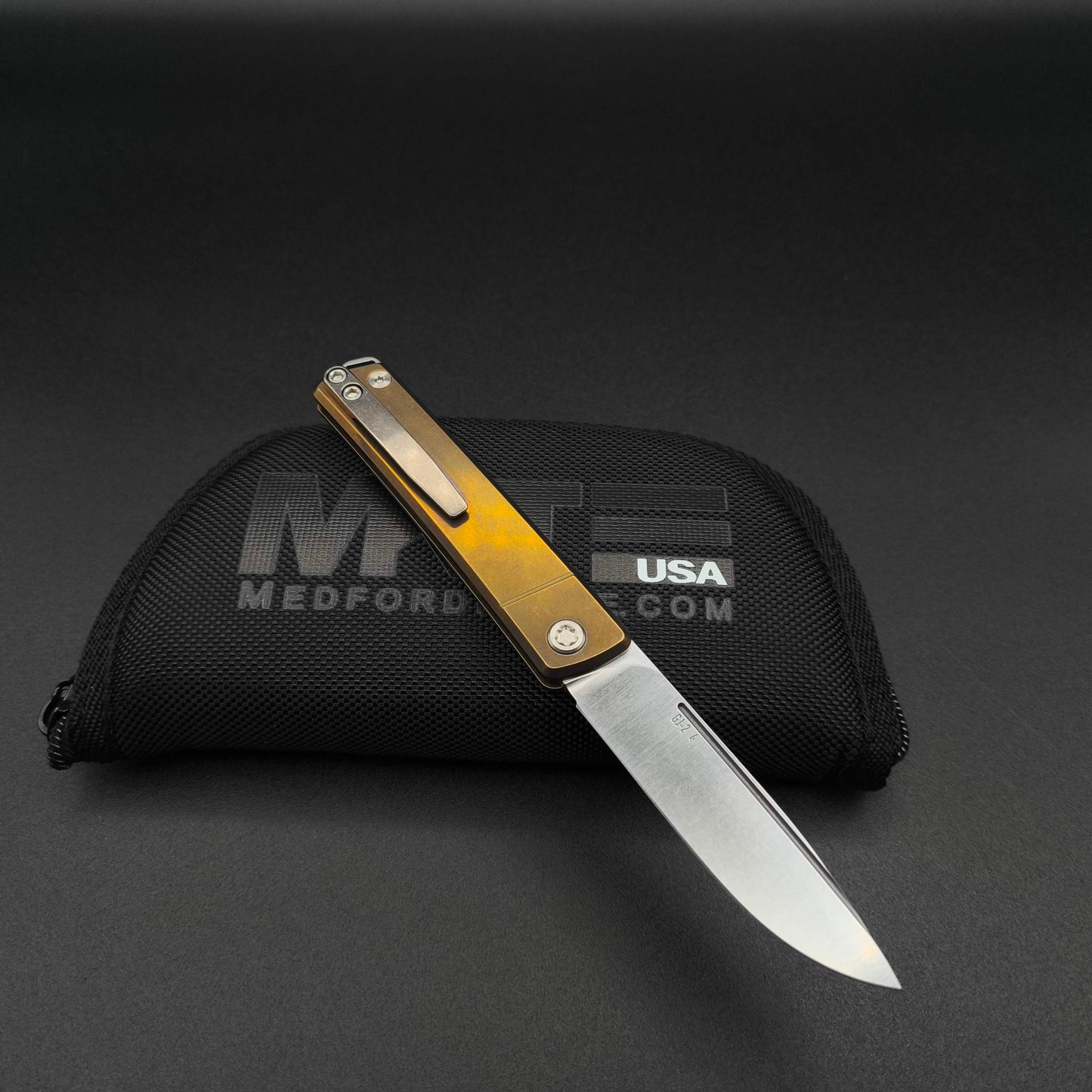 Medford Gentleman Jack, Tumbled Blade, Bronze Handle 2