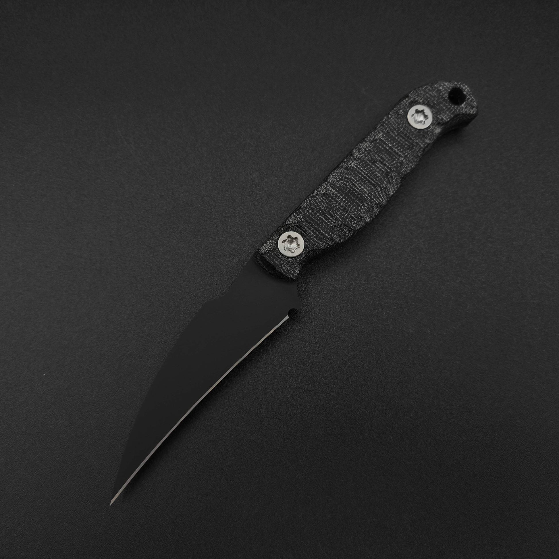 Half Face Blades Gula Gula Black canvas micarta, Armor Black cerakote 2