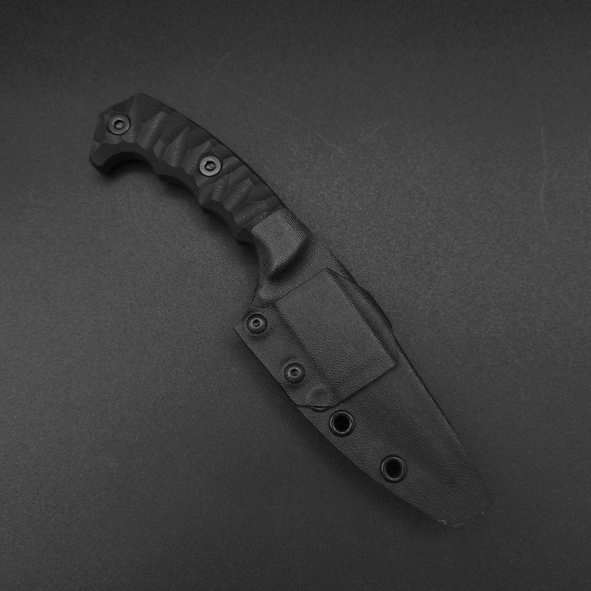 Half Face Blades HUMINT 4" Black G10, armor black cerakote 4