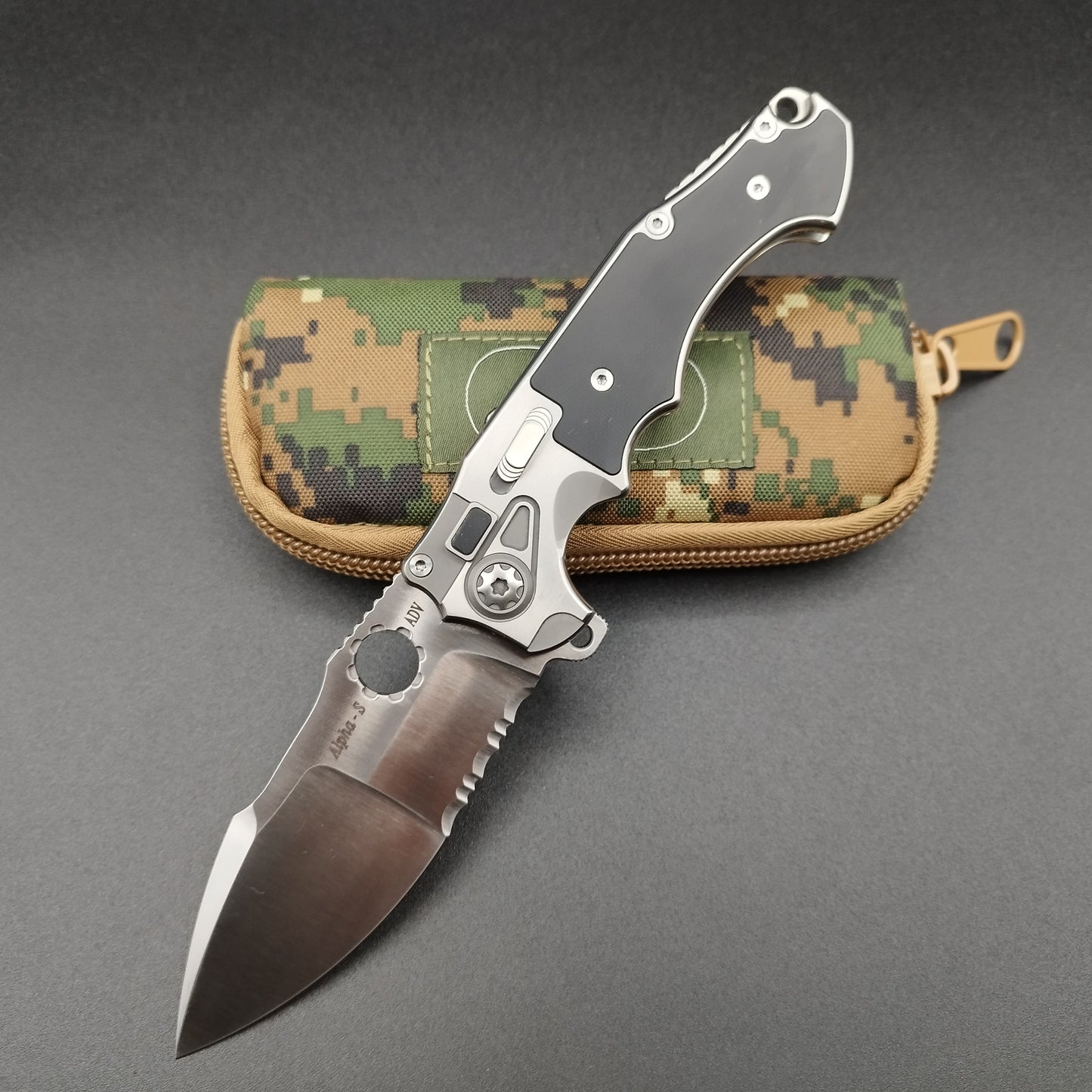 ADV Tctical Alpha-S Satin Black Titan Folder 2