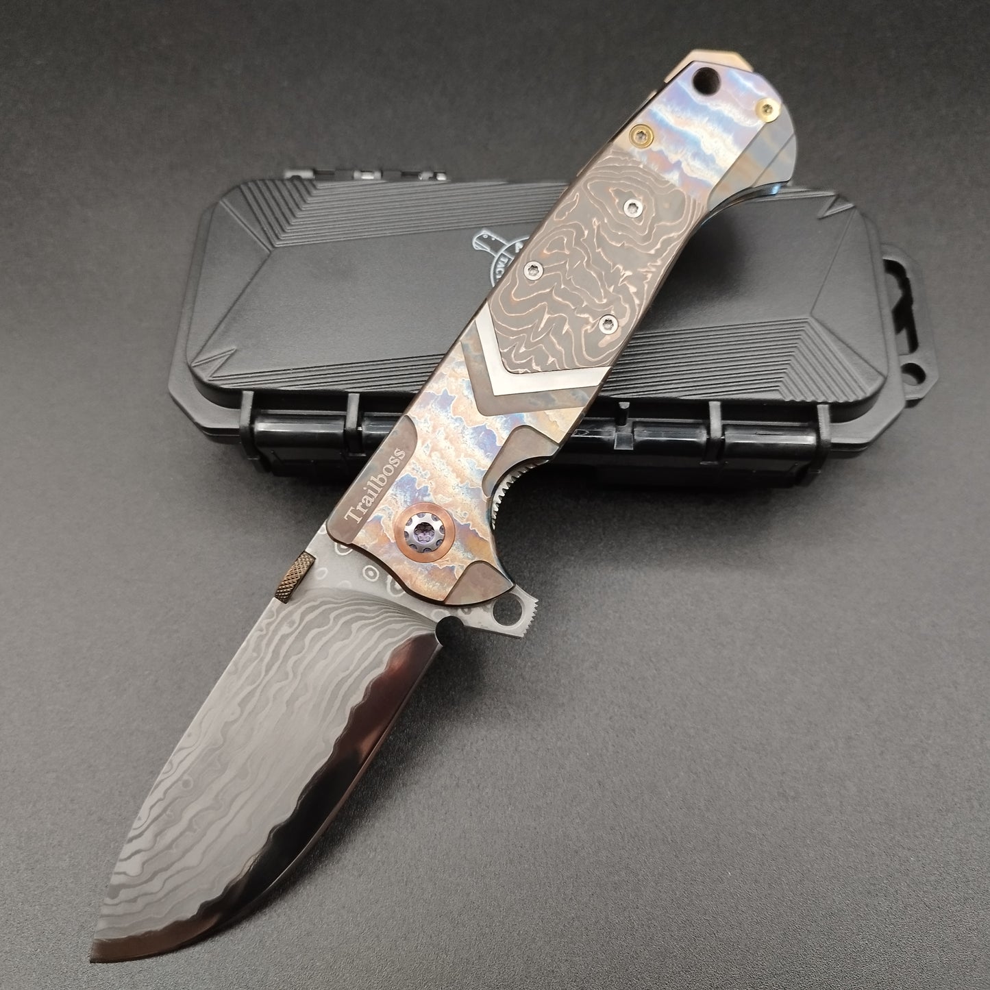 ADV TRAILBOSS *PREMIUM EDITION* VG10-DAMASCUS-CF ACID RAIN