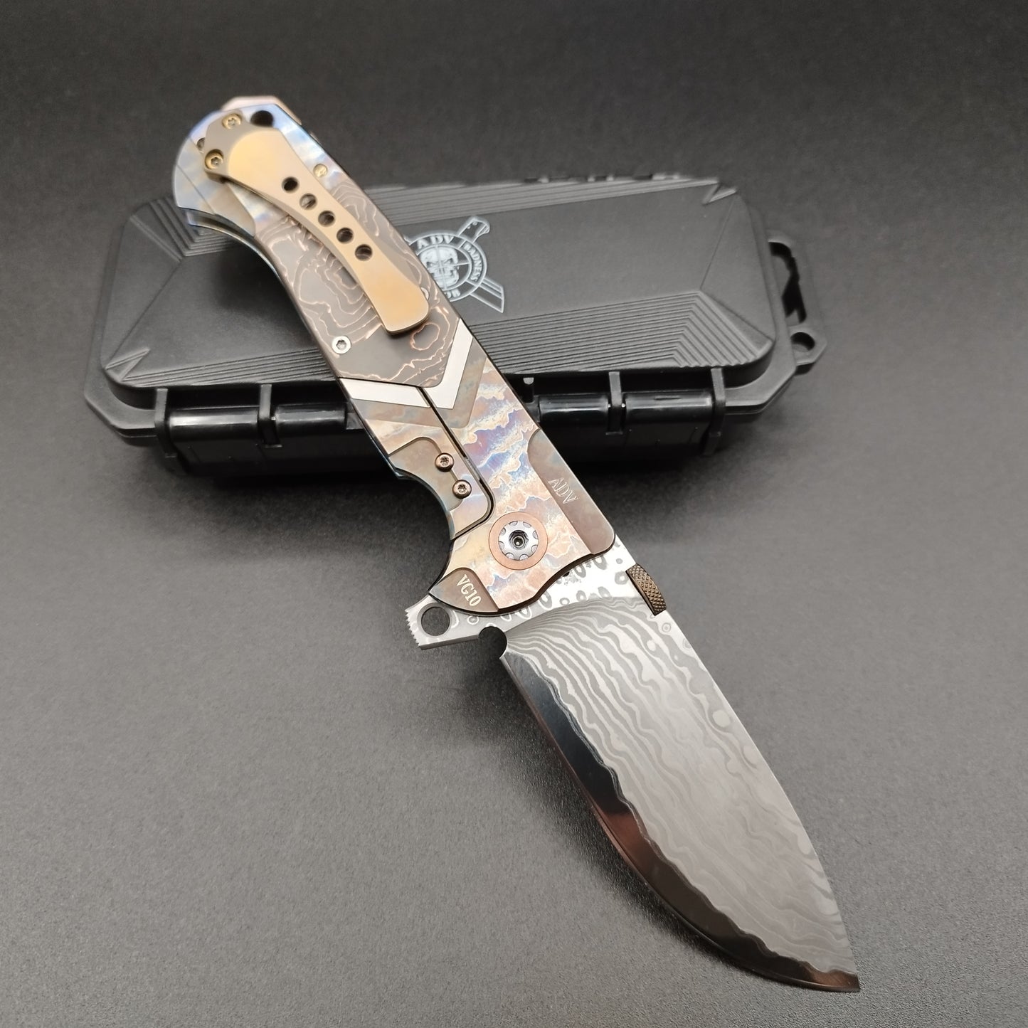 ADV TRAILBOSS *PREMIUM EDITION* VG10-DAMASCUS-CF ACID RAIN