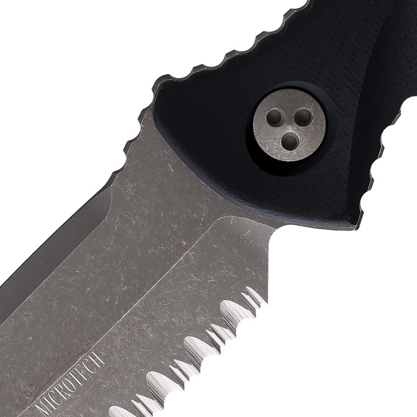 Microtech Knives Socom Alpha Mini T/E apocalyptic finish serrated EDC Messer 3