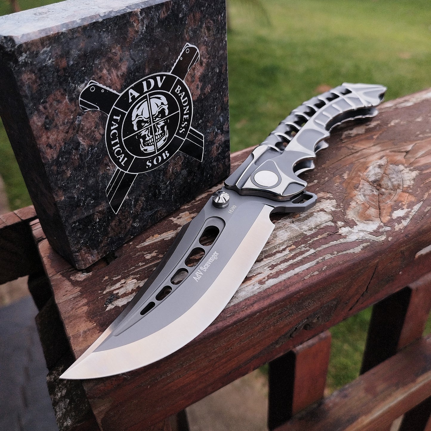 ADV Scavenger, Integral Titanium Handle, Blasted Combo, M390