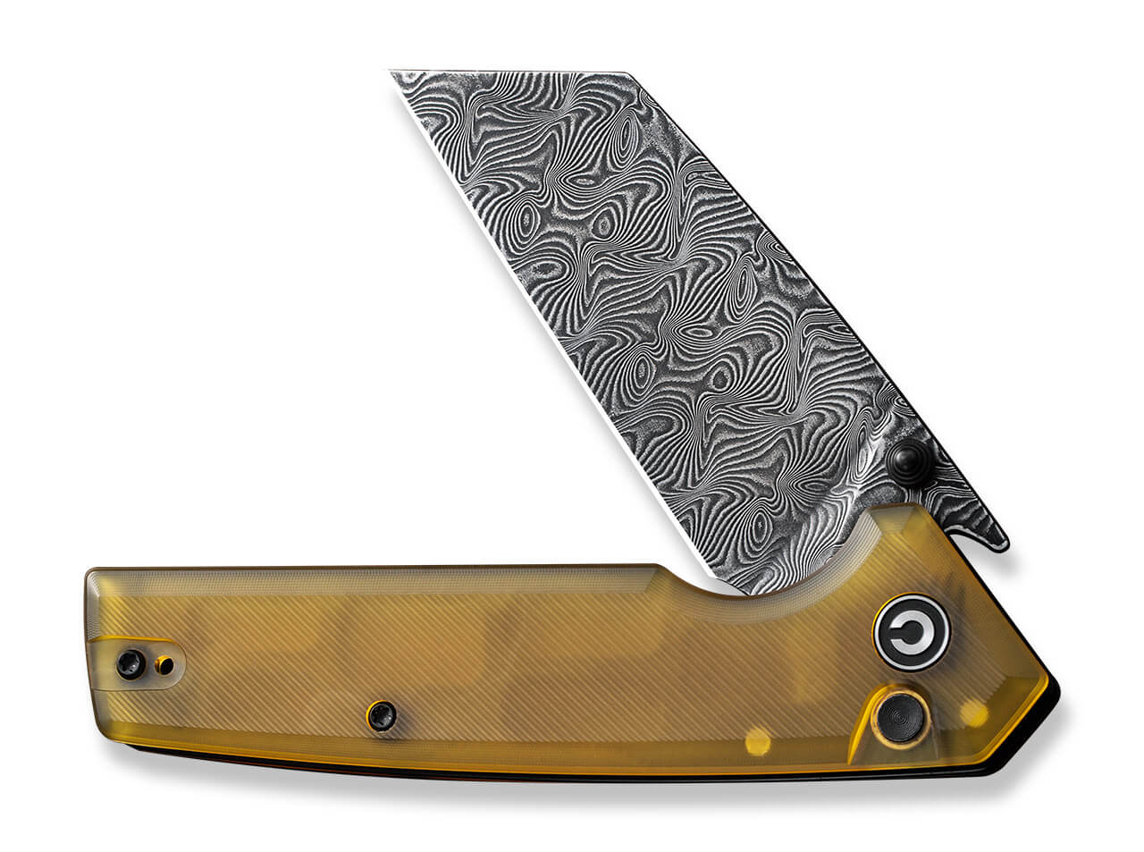 CIVIVI Knives - Amirite 4 Reverse Tanto Ultem Amber Damascus 3