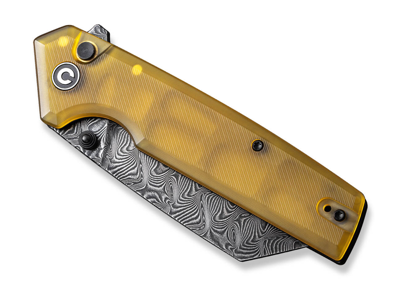 CIVIVI Knives - Amirite 4 Reverse Tanto Ultem Amber Damascus 4