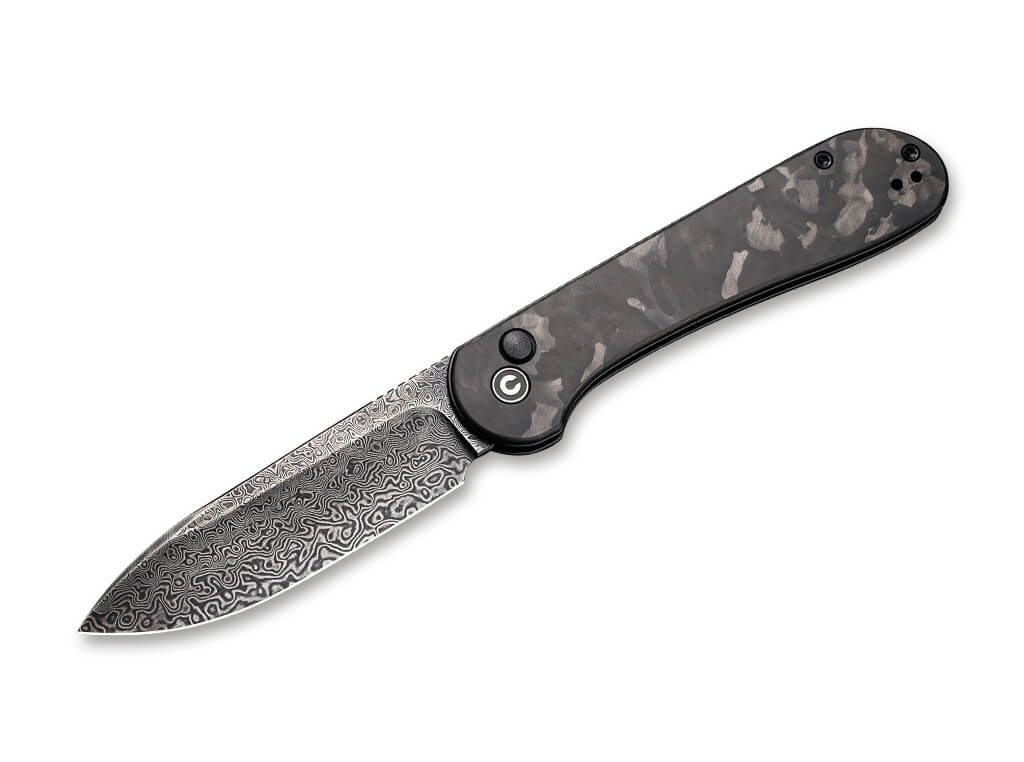 CIVIVI Knives - Button Lock Elementum Damascus CF EDC Taschenmesser 1