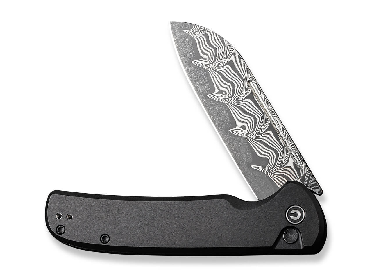 CIVIVI Knives - Chevalier II Aluminum Black Damascus 3