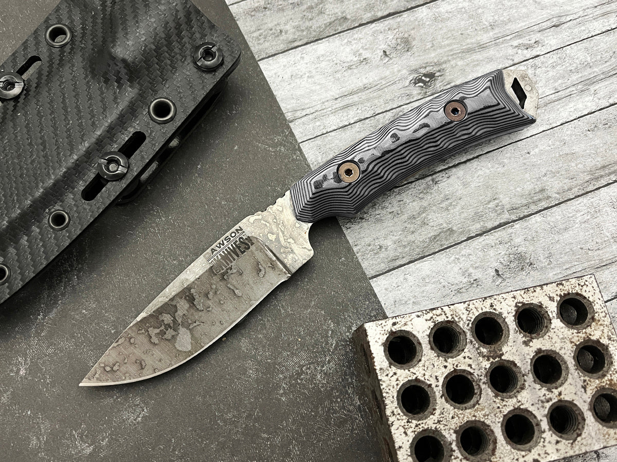 Dawson Knives Contractor White and Black G-10 Magnacut 1
