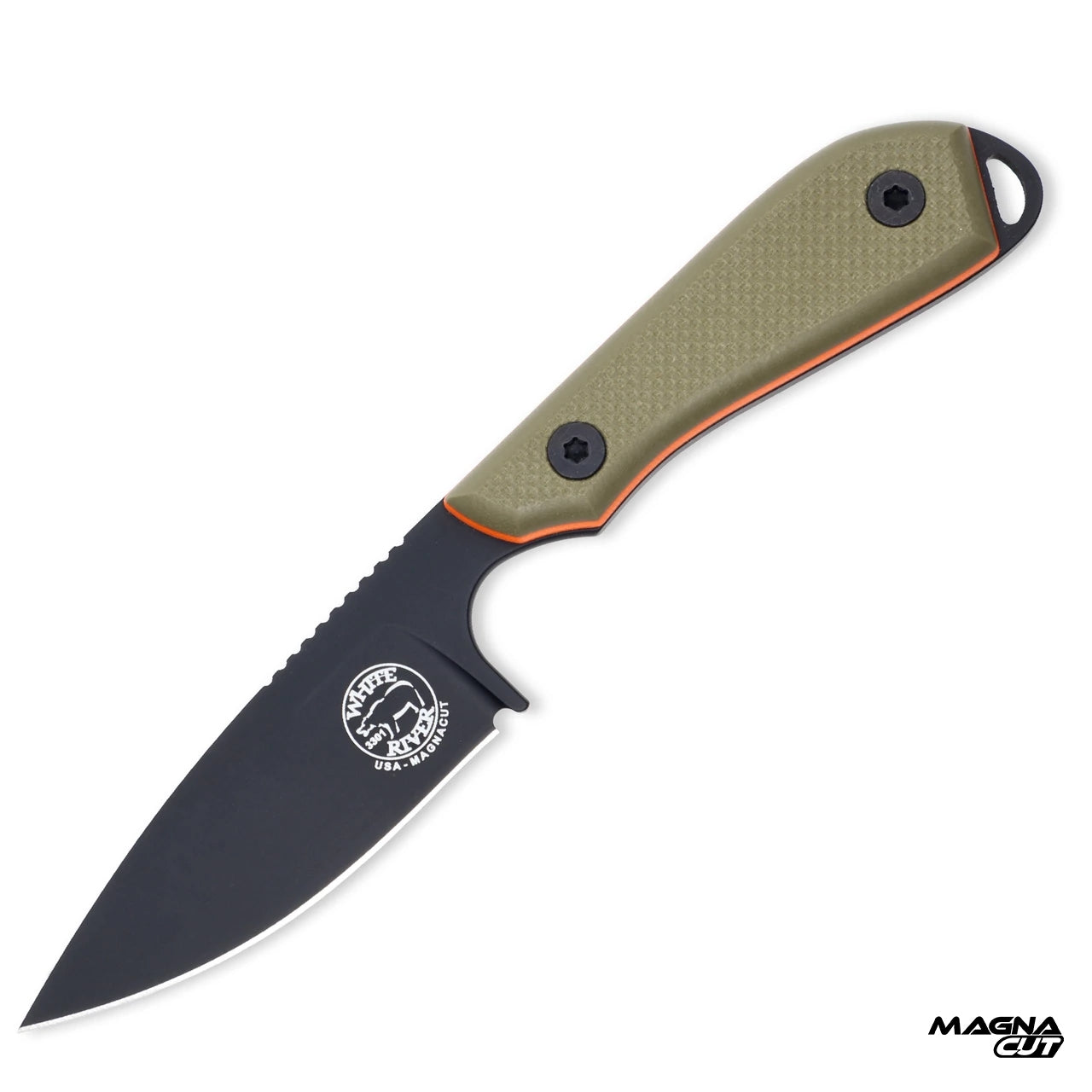 White River M1 Pro Green/Orange G10 Black Magnacut 1