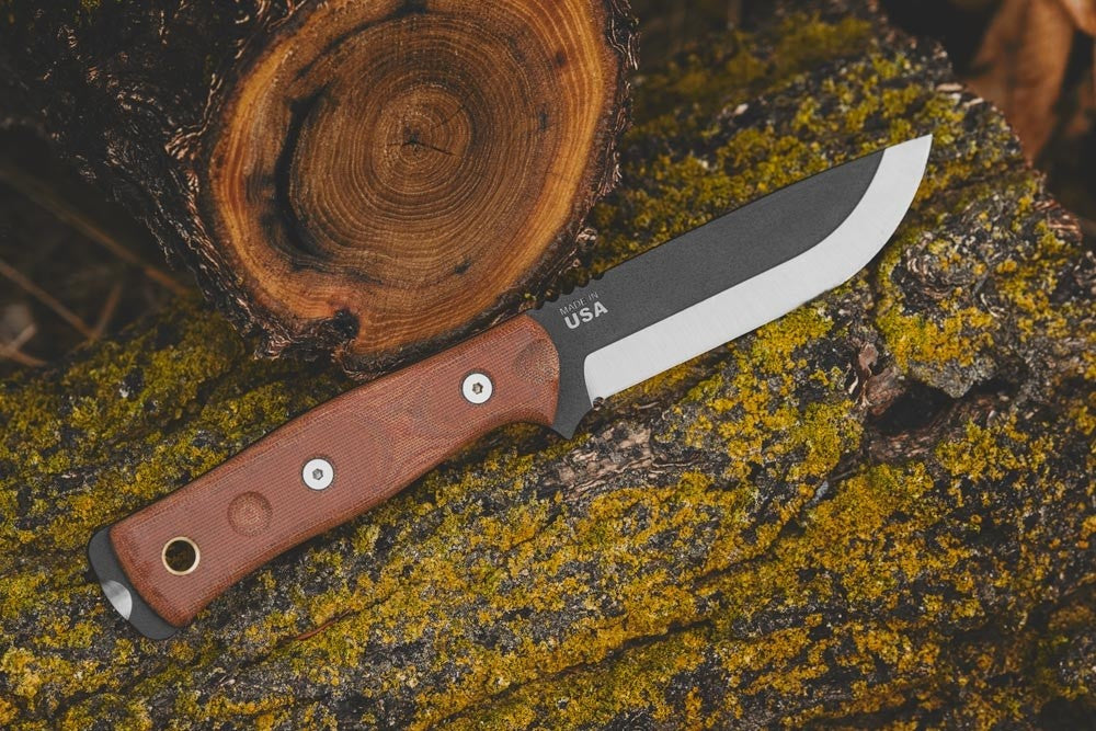 TOPS Fieldcraft BOB Hunter Rocky Mountain BROS-01 micarta, 1095, modified Scandi grind blade 6