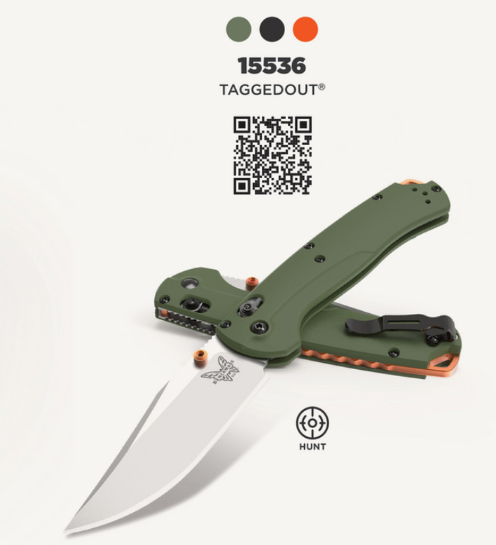 Benchmade TAGGEDOUT 15536 hunting knife folder pocket knife EDC ...