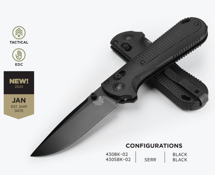 Benchmade Redoubt 430BK-02 Black Grivory