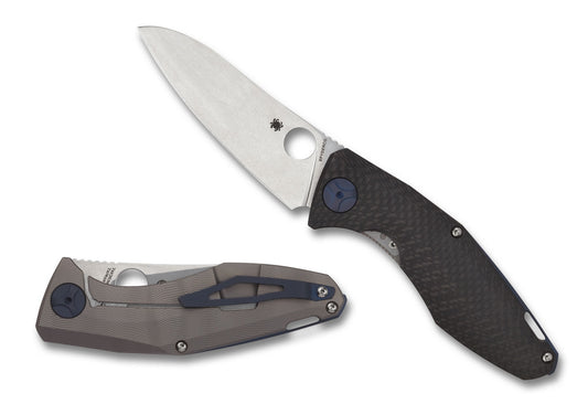 Spyderco C235CFTIP Drunken CPMS90V Titan Carbon