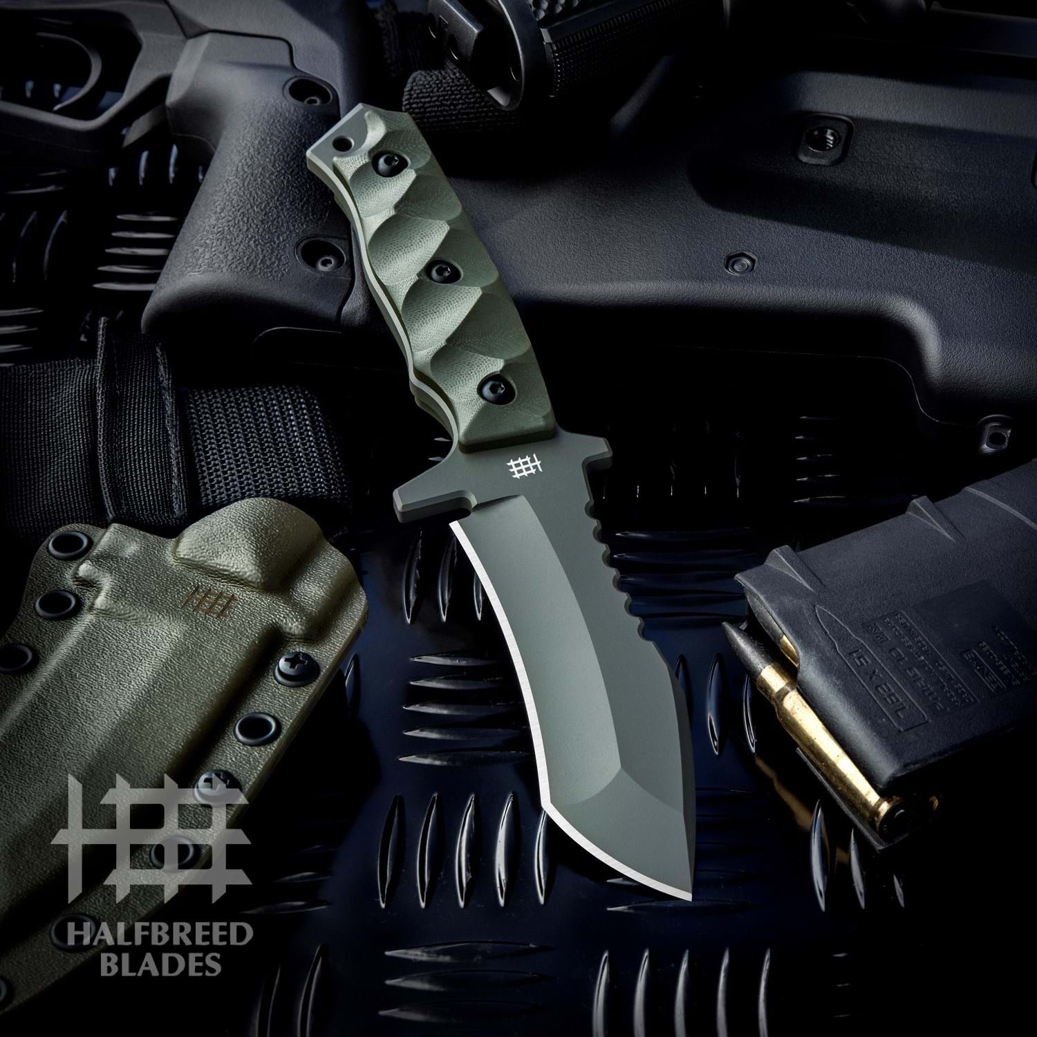 Halfbreed Blades MCK-02 OD Ranger Green Medium Clearance Knife 1