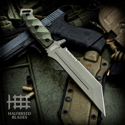 Halfbreed Blades  MIK-05PS Medium Infantry Knife - K340 Ranger Green OD 1