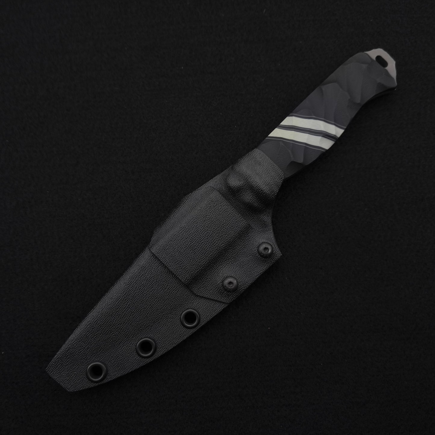 Half Face Blades Field Knife Black G10 and White G10 Split