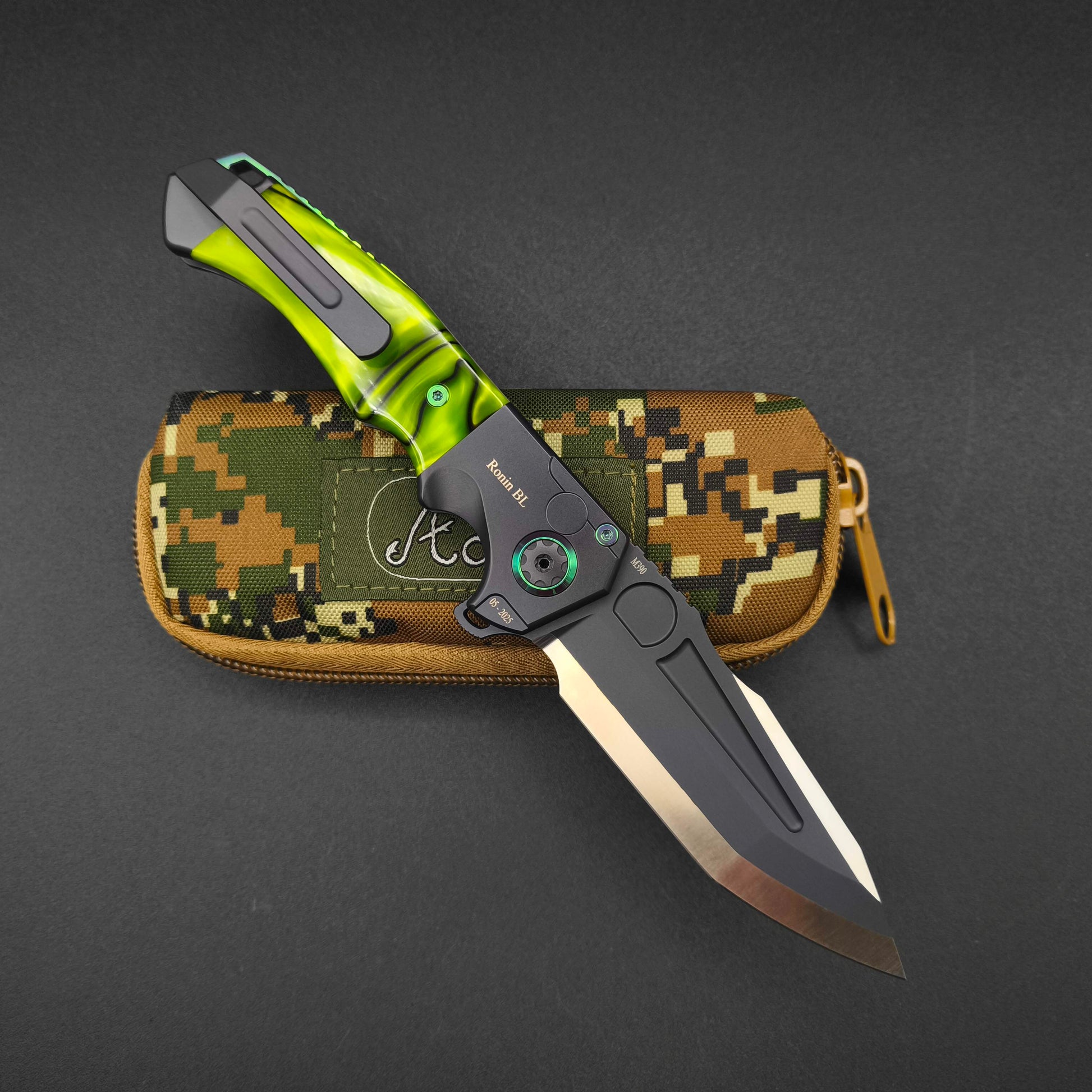 ADV Ronin Kalgard Titan Green Kirinite, Anodized Hardware 2