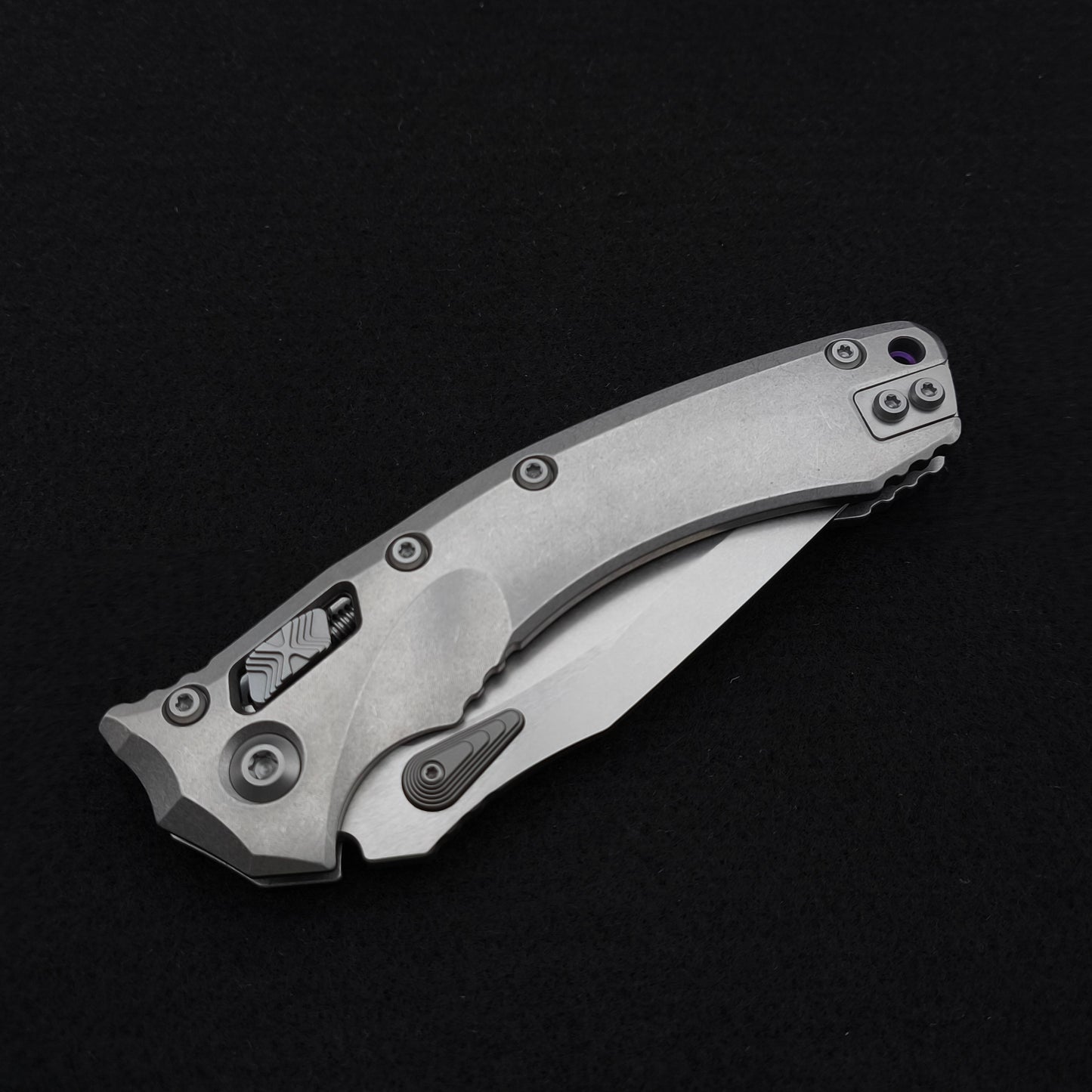 Microtech Amphibian Ram-Lok Stonewash Marfione Select Purple