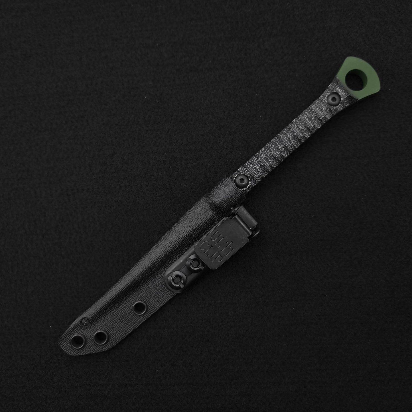 Half Face Blades Cardiac Spike Black Canvas Micarta, Highland Green Cerakote 4