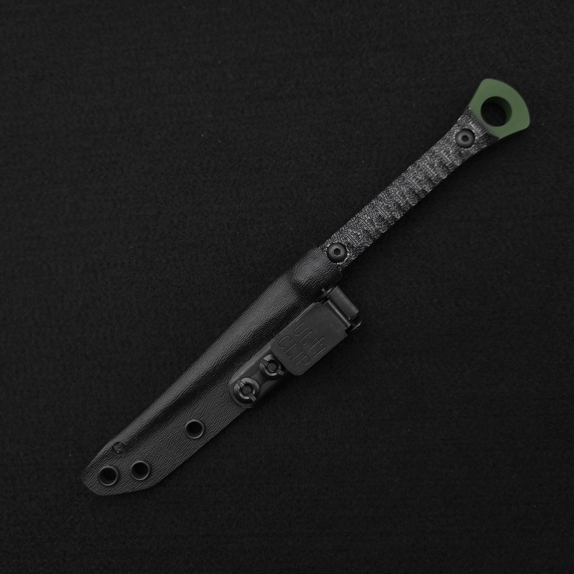 Half Face Blades Cardiac Spike Black Canvas Micarta, Highland Green Cerakote 4