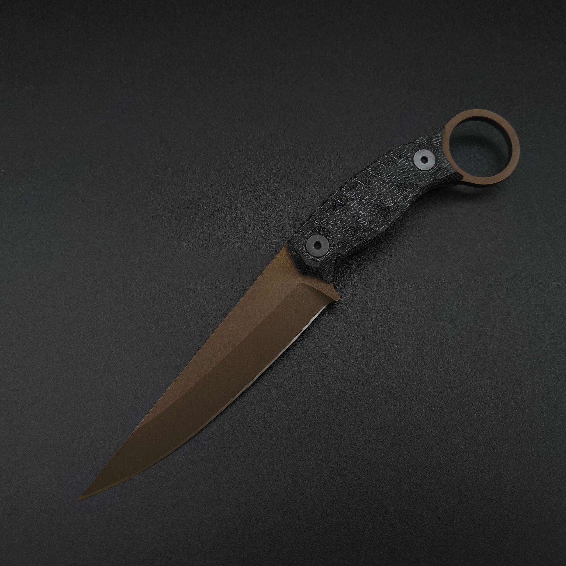 Half Face Blades Osoraku Black Canvas Micarta, Midnight Bronze 2
