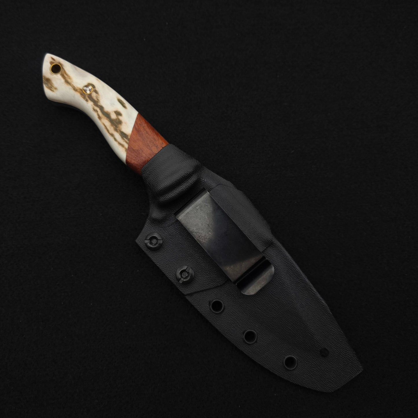 Half Face Blades Widow Maker Orange Heart Wood, Elk Antler 4