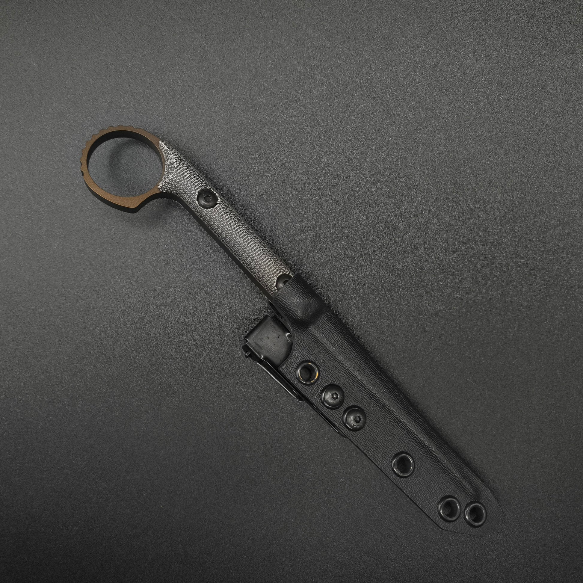 Half Face Blades Ring Cardiac Spike Black Canvas Micarta, Midnight Bronze 3